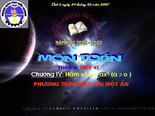 Chương IV. §3. Phương trình bậc hai một ẩn