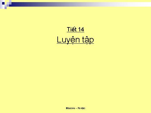 Các bài Luyện tập