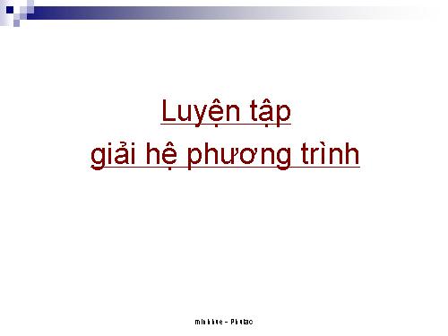 Các bài Luyện tập