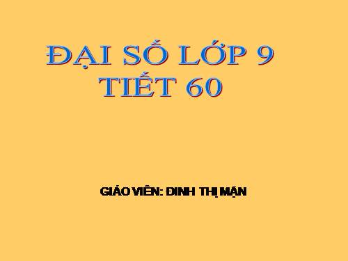 Chương IV. §8. Giải bài toán bằng cách lập phương trình