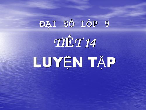 Các bài Luyện tập