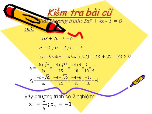 Chương IV. §4. Công thức nghiệm của phương trình bậc hai