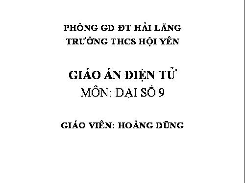 Chương IV. §7. Phương trình quy về phương trình bậc hai