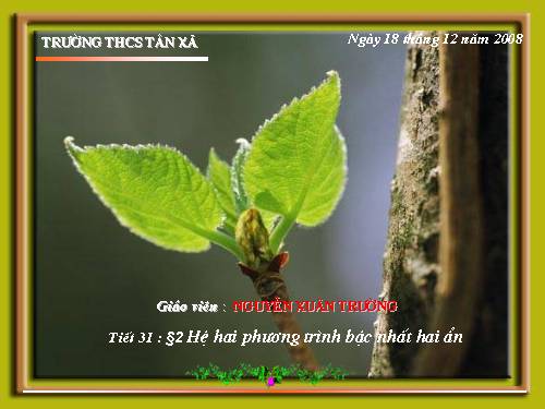 Chương III. §2. Hệ hai phương trình bậc nhất hai ẩn