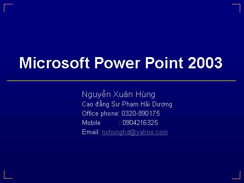 Hướng dẫn Power Point