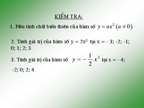 Chương IV. §2. Đồ thị của hàm số y = ax² (a ≠ 0)