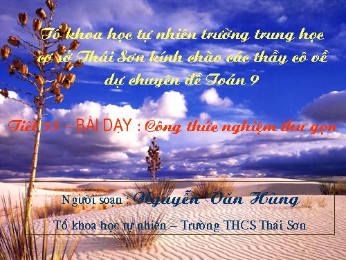 Chương IV. §5. Công thức nghiệm thu gọn