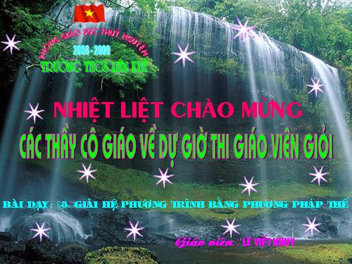 Chương III. §3. Giải hệ phương trình bằng phương pháp thế
