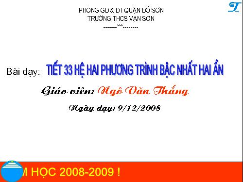 Chương III. §2. Hệ hai phương trình bậc nhất hai ẩn