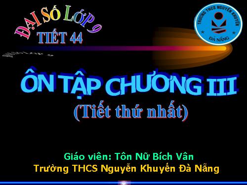 Ôn tập Chương III. Hệ hai phương trình bậc nhất hai ẩn