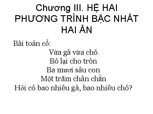 Chương III. §1. Phương trình bậc nhất hai ẩn
