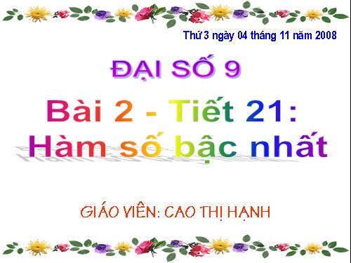 Chương II. §2. Hàm số bậc nhất