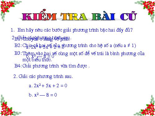 Chương IV. §4. Công thức nghiệm của phương trình bậc hai