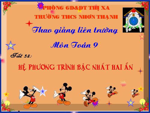 Chương III. §2. Hệ hai phương trình bậc nhất hai ẩn