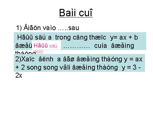 Các bài Luyện tập