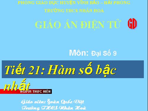 Chương II. §2. Hàm số bậc nhất