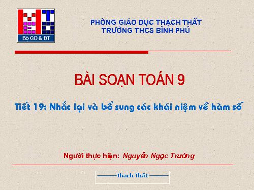 Chương II. §1. Nhắc lại và bổ sung các khái niệm về hàm số