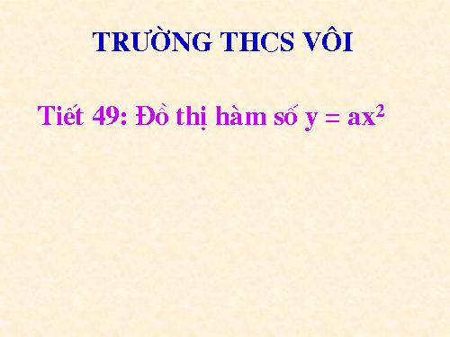 Chương IV. §1. Hàm số y = ax² (a ≠ 0)
