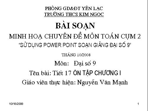 Ôn tập Chương I. Căn bậc hai. Căn bậc ba