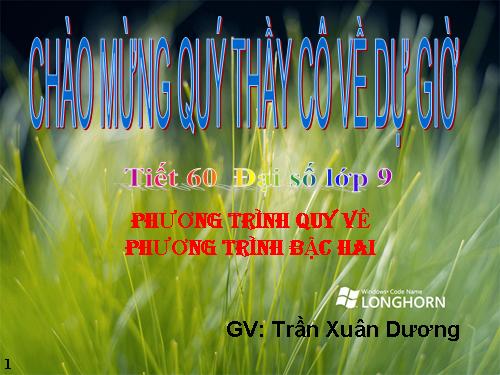 Chương IV. §7. Phương trình quy về phương trình bậc hai