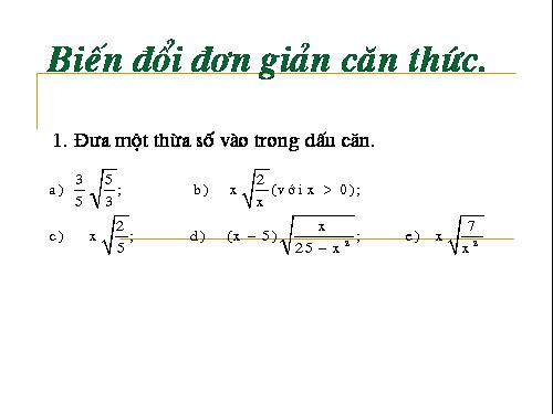 Các bài Luyện tập