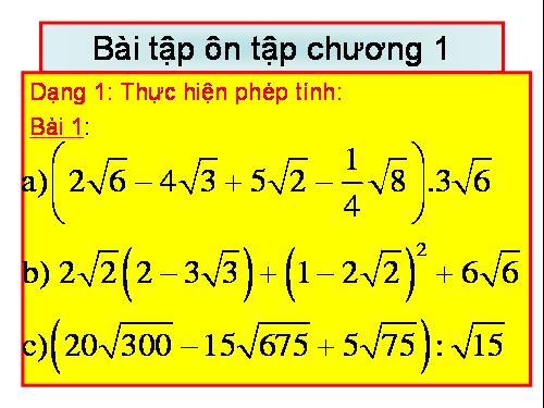 Ôn tập Chương I. Căn bậc hai. Căn bậc ba