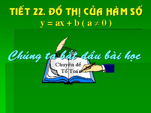 Chương II. §3. Đồ thị của hàm số y = ax + b (a ≠ 0)