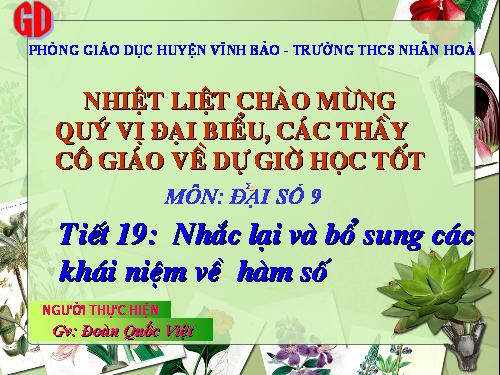 Chương II. §1. Nhắc lại và bổ sung các khái niệm về hàm số