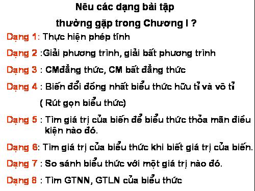 Ôn tập Chương I. Căn bậc hai. Căn bậc ba