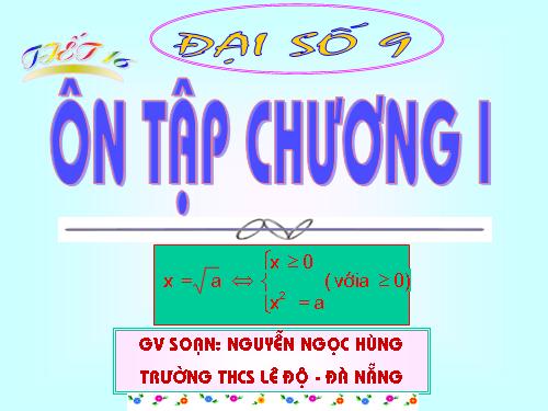 Ôn tập Chương I. Căn bậc hai. Căn bậc ba