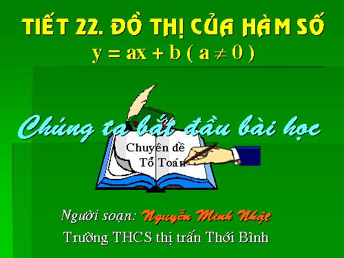 Chương II. §3. Đồ thị của hàm số y = ax + b (a ≠ 0)