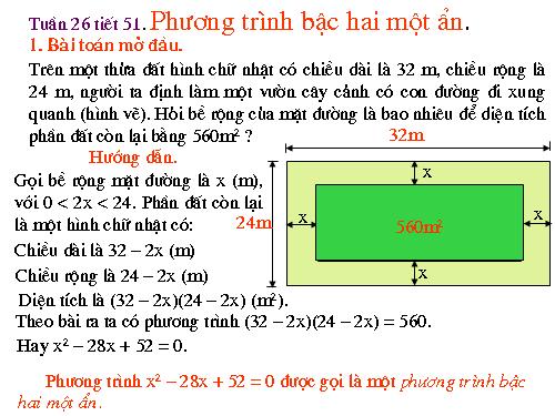 Chương IV. §3. Phương trình bậc hai một ẩn