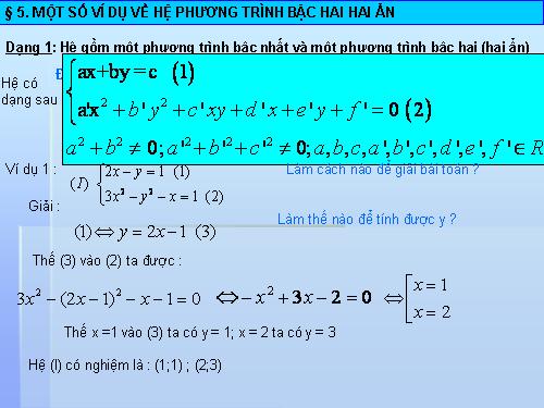 Hệ Phương Trình Bậc Hai hai ẩn