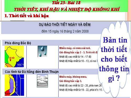 Bài 18. Thời tiết, khí hậu và nhiệt độ không khí
