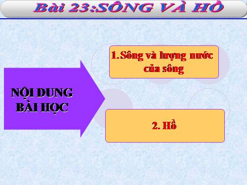 Bài 23. Sông và hồ