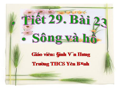 Bài 23. Sông và hồ