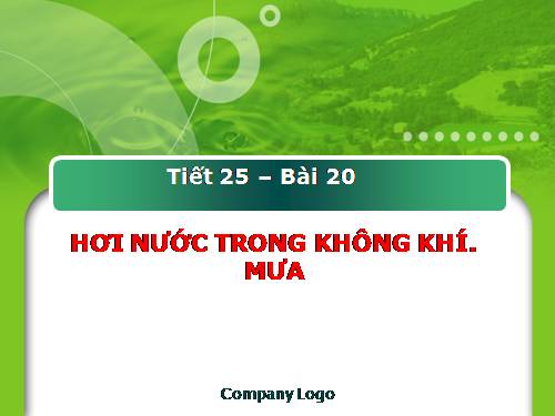 Bài 20. Hơi nước trong không khí. Mưa