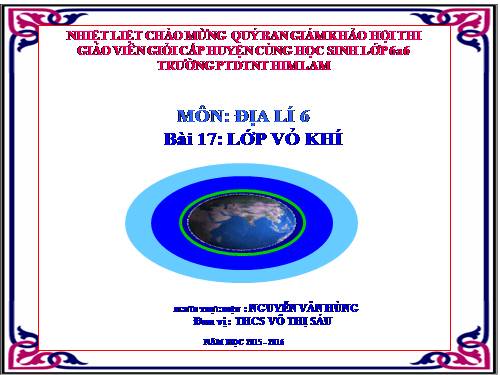Bài 17. Lớp vỏ khí