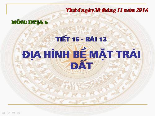 Bài 13. Địa hình bề mặt Trái Đất