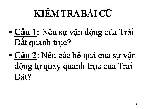 Bài 8. Sự chuyển động của Trái Đất quanh Mặt Trời