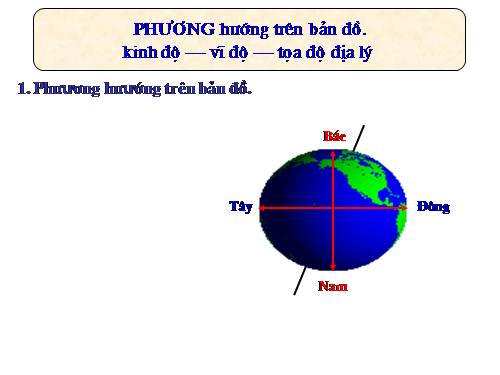 Bài 4. Phương hướng trên bản đồ. Kinh độ, vĩ độ và tọa độ địa lí