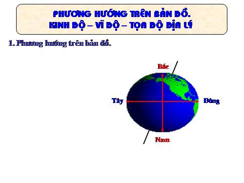 Bài 4. Phương hướng trên bản đồ. Kinh độ, vĩ độ và tọa độ địa lí