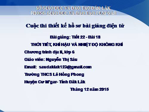 Bài 18. Thời tiết, khí hậu và nhiệt độ không khí