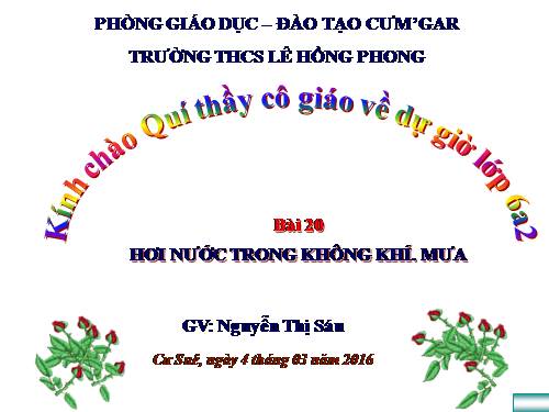 Bài 20. Hơi nước trong không khí. Mưa