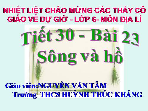 Bài 23. Sông và hồ