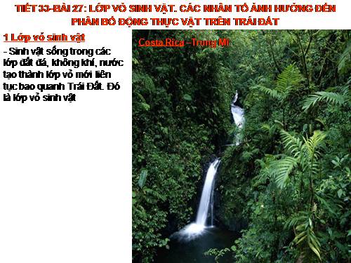 Bài 27. Lớp vỏ sinh vật. Các nhân tố ảnh hưởng đến sự phân bố thực, động vật trên Trái Đất