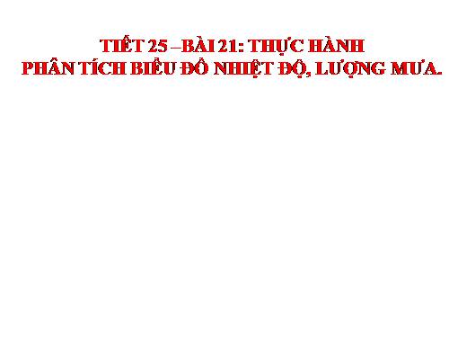 Bài 21. Thực hành : Phân tích biểu đồ nhiệt độ, lượng mưa