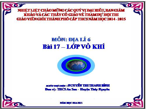 Bài 17. Lớp vỏ khí