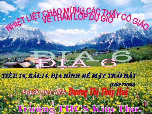 Bài 14. Địa hình bề mặt Trái Đất (tiếp theo)