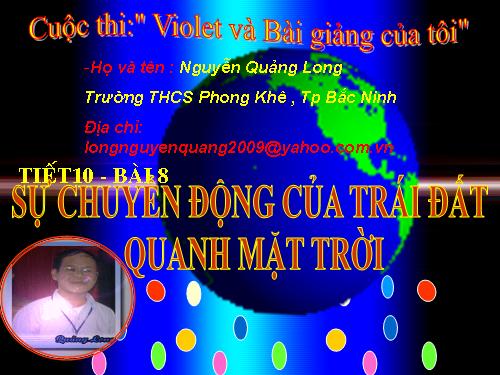 Bài 8. Sự chuyển động của Trái Đất quanh Mặt Trời
